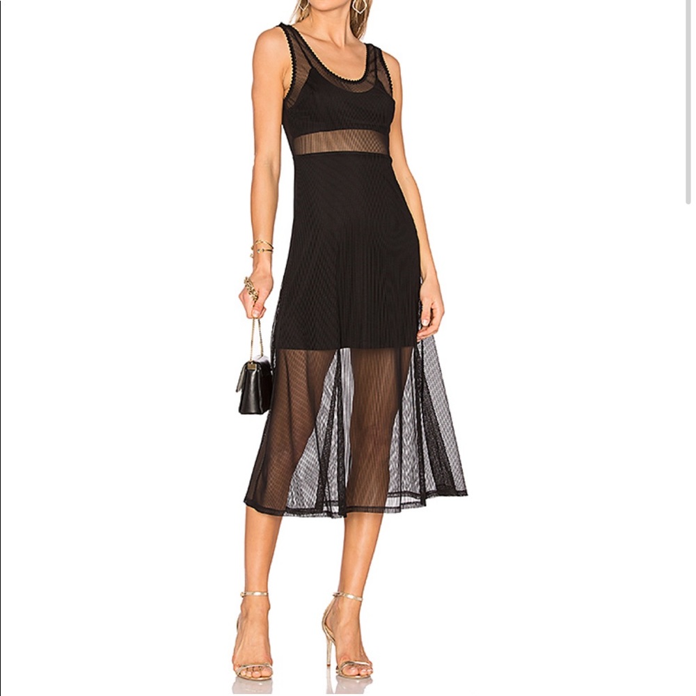 NBD Abigail Midi Sheer Sleeveless Dress